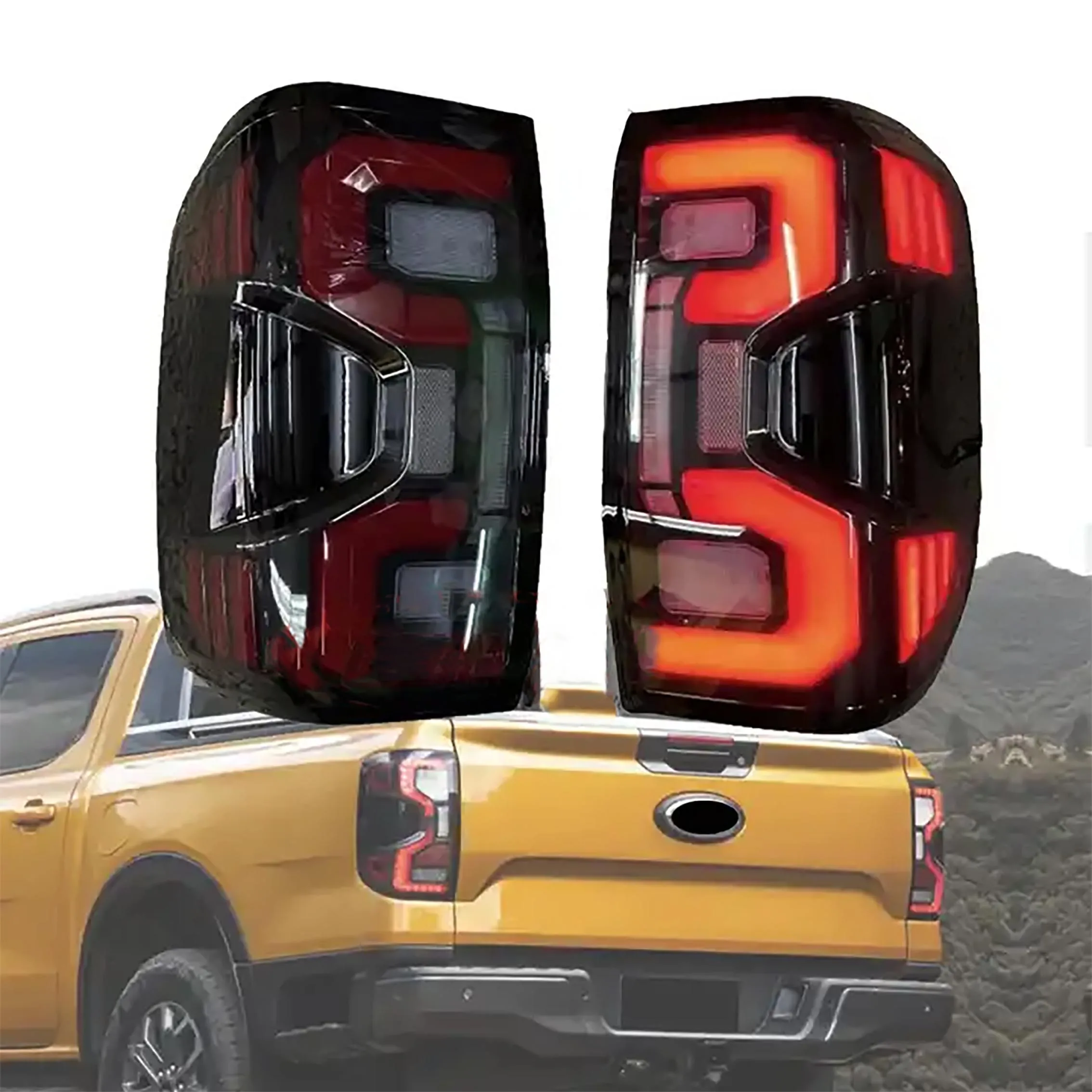 Car LED Running Lamp Tail Lights Driving Light For Ford Ranger T9 2023 2024 WILDTRAK SPORT Brake Rear Lights Turn Signal Lamp