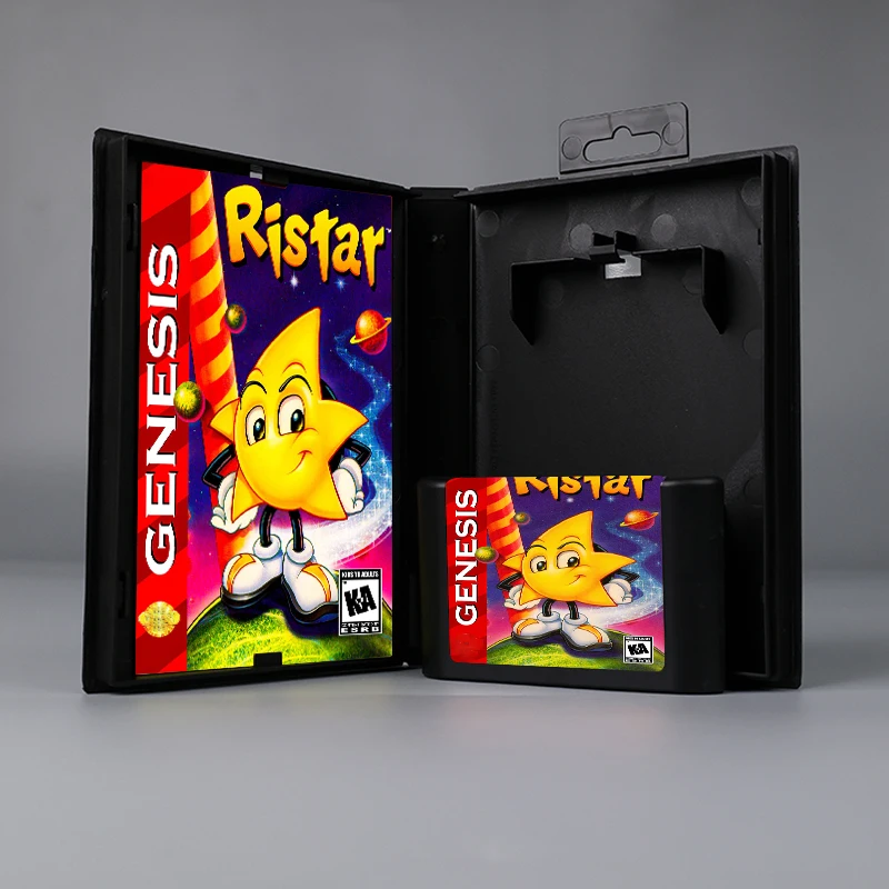 

Ristar USA or EUR cover 16bit MD game card with box with manual for Sega Genesis Megadrive console