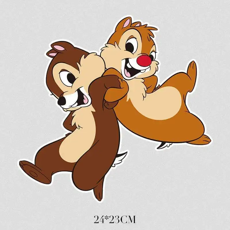 Miniso Co ذات العلامة التجارية IP Chip 'n' Dale تي شيرت ملصقات حرارية الملابس التصحيح زين نقل الحرارة الحديد على سترة الأطفال #5