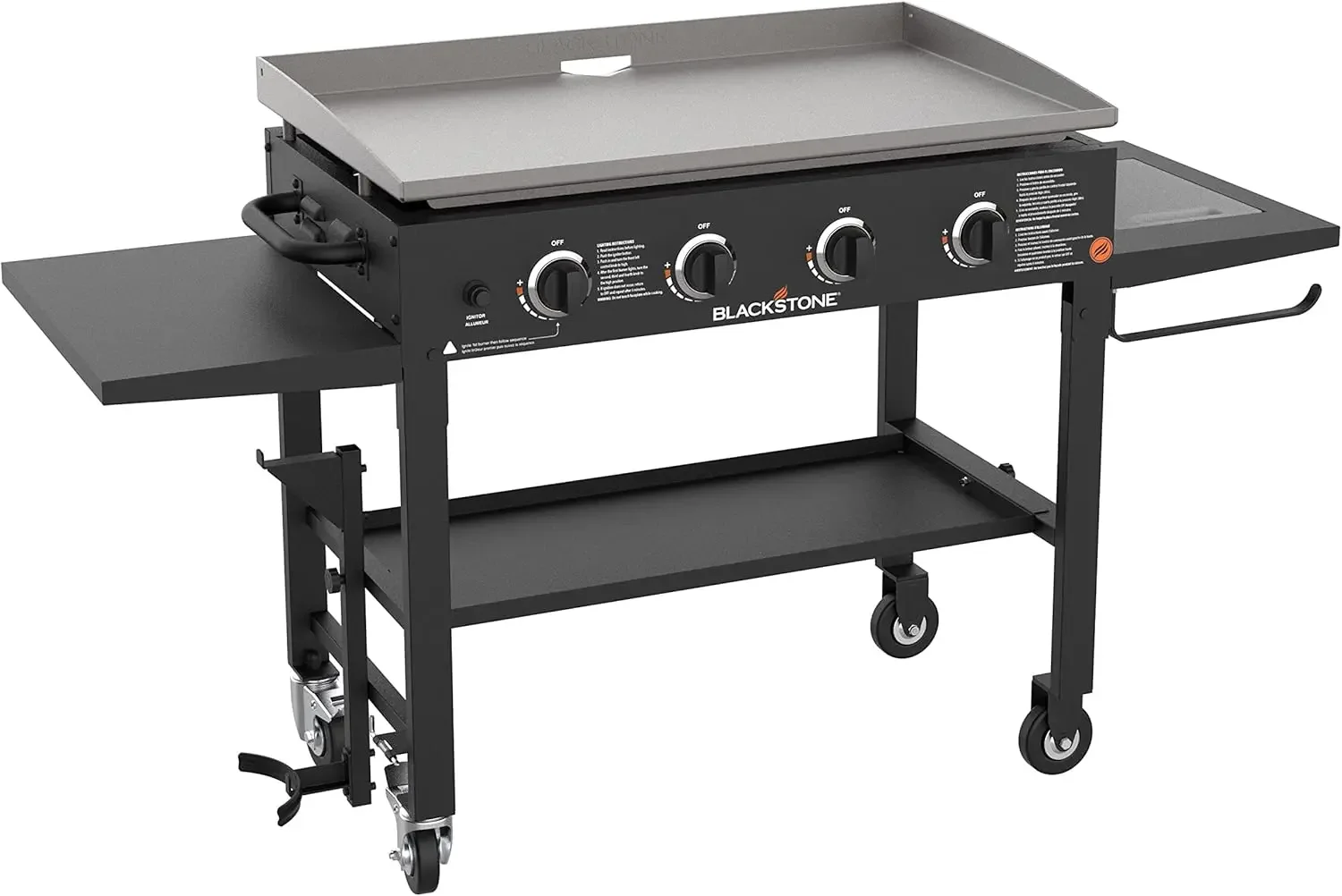 

36" Cooking Station 4 Burner Propane Fuelled Restaurant Grade Professional with Cutting Board Garbage Holder & Side Shelf