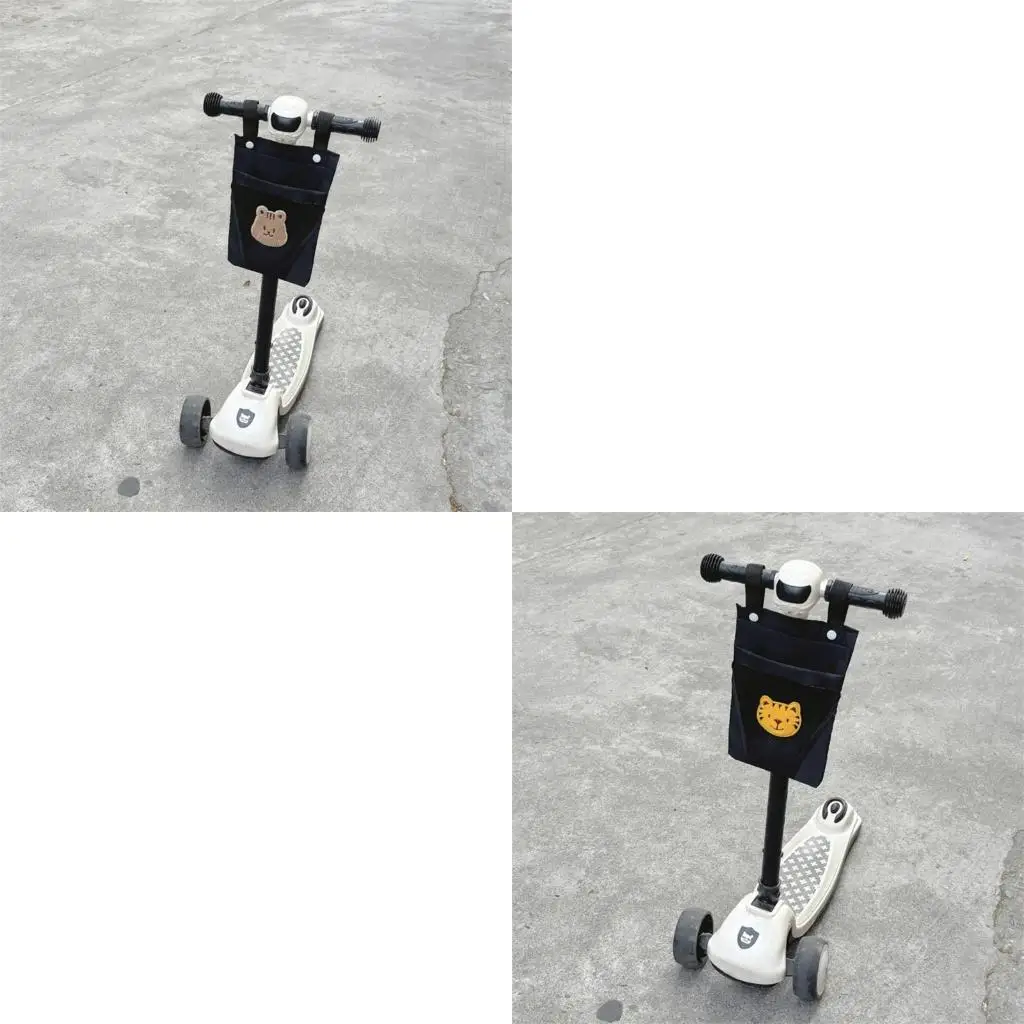 Cartoon Handlebar Attachment Bag for Children 16.7x27cm Bike Strollers Multiple Compartments No Tool Installation