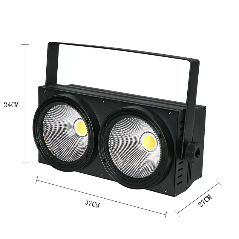 1個 LED 2in1 COB 200W クールウォームホワイト照明 2アイ DMX512 ステージライト ディスコパーティー クリスマス 観客用ライト