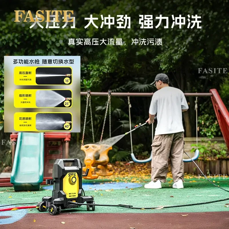 For 220V High Pressure Washer 1800W Portable Four-Wheel Car Washing Machine Household Cleaning Tool