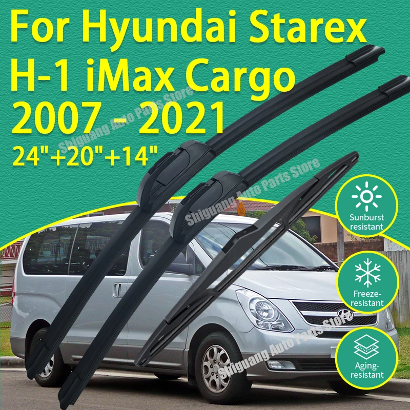 

Front Rear Silicone Coating Wipers for Hyundai Grand Starex H-1 iMax Cargo 2007 - 2021 Car Wiper Windshield Blades Accessories