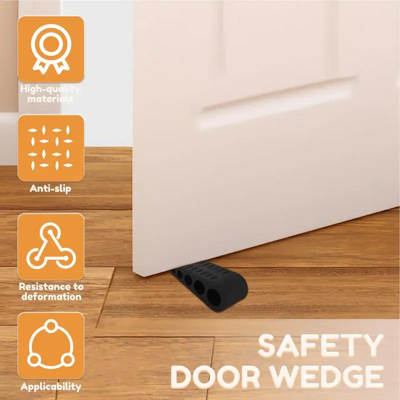 Heavy Duty Door Stopper Safe Rubber Door Wedge Reusable Door Stops Door Wedge Stopper Non-Scratching Easy-to-Install