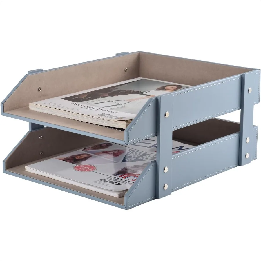 

Leather Desk Letter TrayOffice plies Paper Organizer for Mail Paper Files Magazines Jewelry Cosmetics Fashion Letter Holder 2Ti