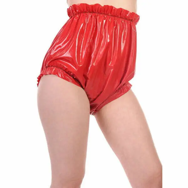 

100% Latex underwear Rubber Triangle Shorts Lose Ruffle Briefs Pants 0.4mm S-XXL