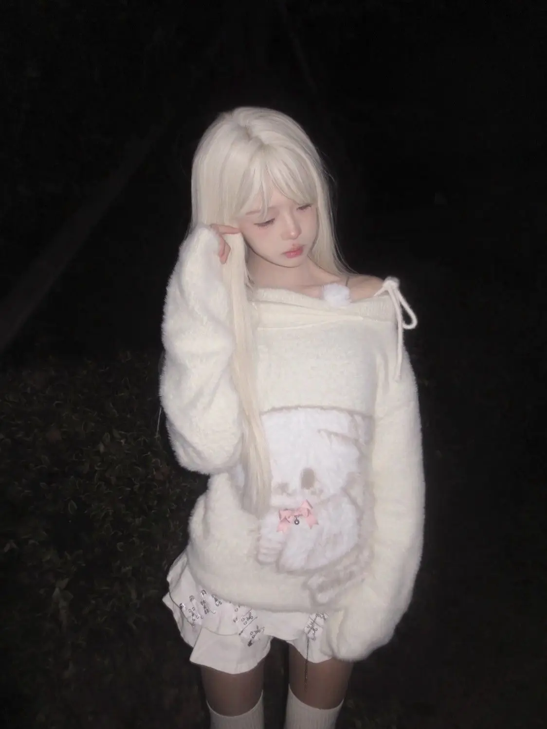 Autumn Sweet Style Korean Sweaters Slash Neck Long Sleeve Pullovers Puppy Print Cute Jumper Y2K Casual Outerwear Girl Clothing