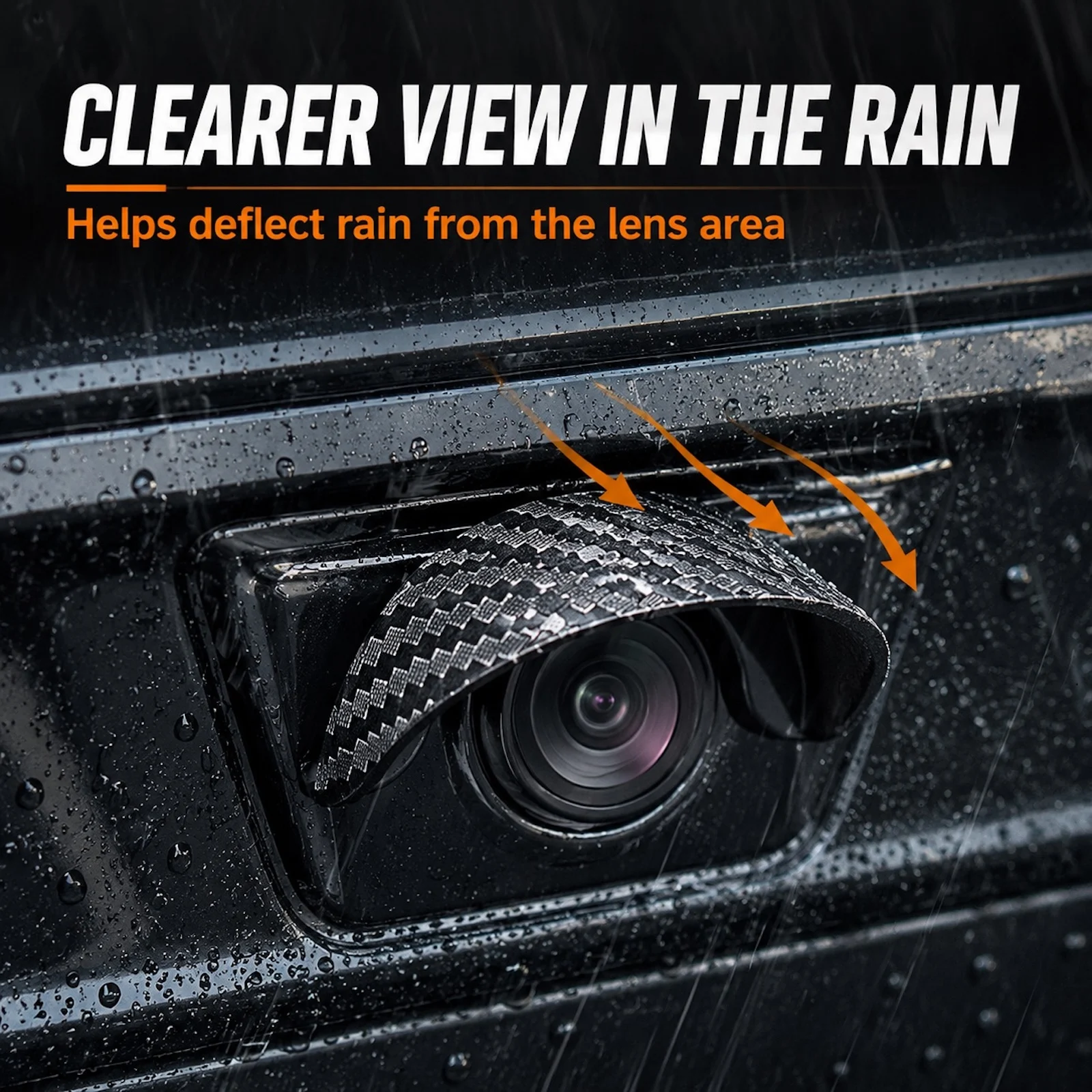 Waterproof Rear View Camera Rain Shield Cover Soft Pvc Carbon Fiber Backup Camera Rain Cover Self Adhesive Curved