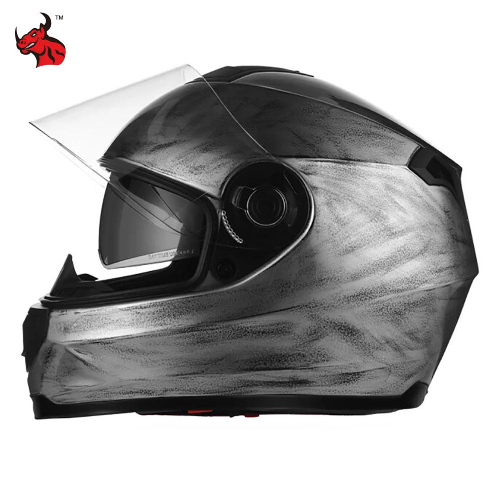 

Full Face Fiberglass Helmet Motobike Riding Helmets Motorcycle Accessorie Casco Moto Electric Motorcycle Helmet Silver Gray