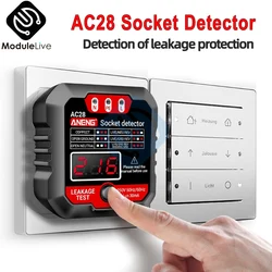 ANENG AC28 Professional Socket Detector Voltage Test RCD 30mA Socket Detector Ground Zero Line Plug Polarity Phase Check Tools