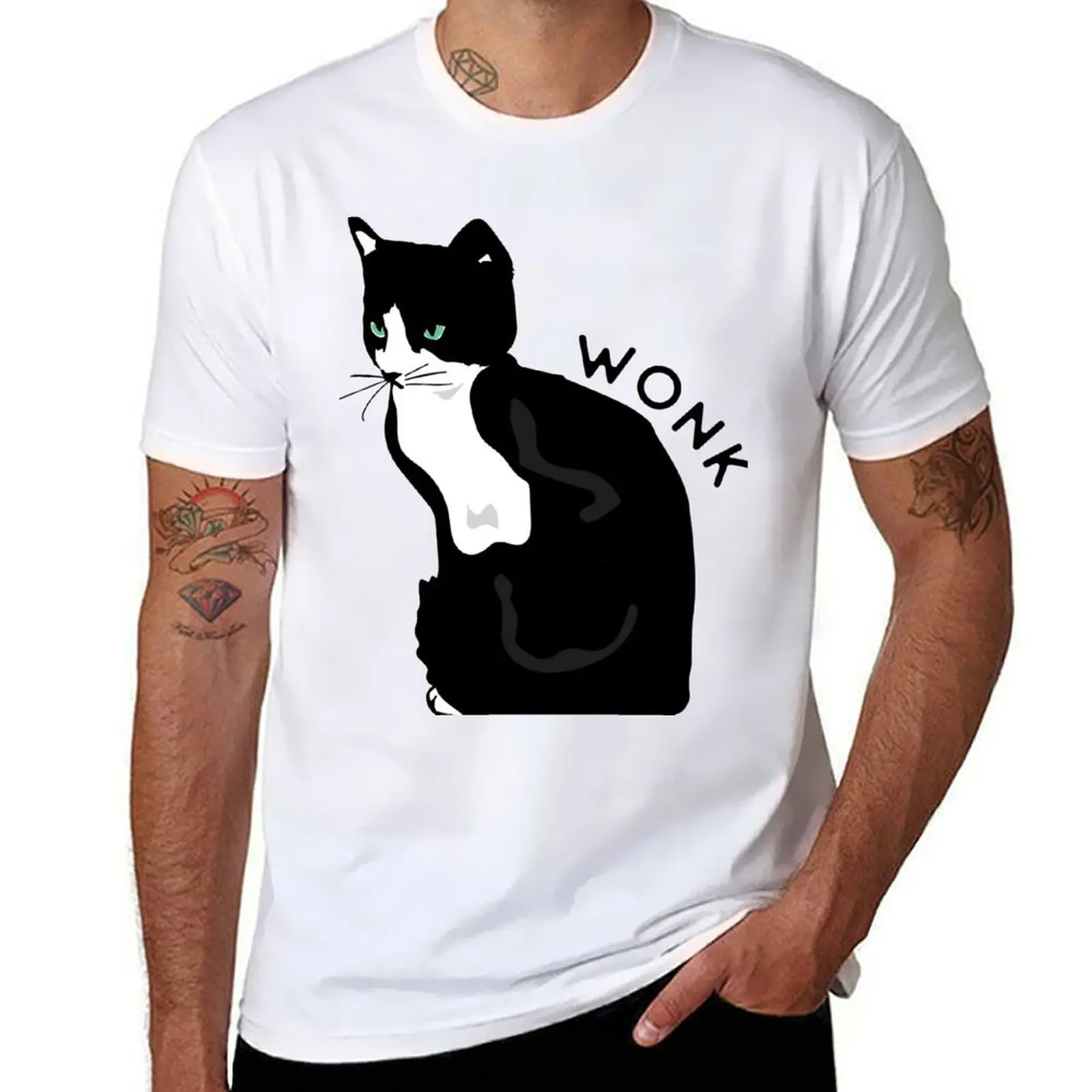 

American University Wonk Cat T-Shirt cotton t shirt man cotton tshirt 100% T-Shirt