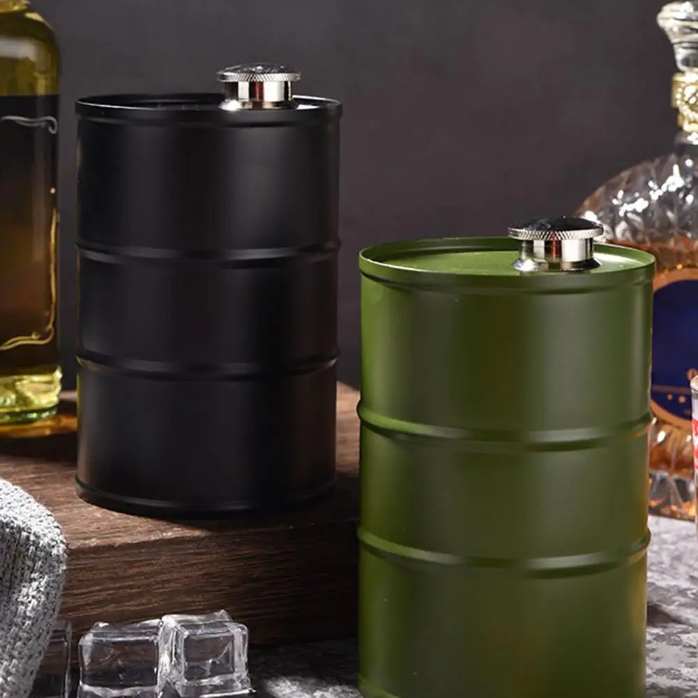 

750Ml Vodka Oil Drums Whisky Flagon Oil Barrel Wine Storage Jug Portable 304 Stainless Steel Alcohol Liquor Hip Flask Whisky Jug
