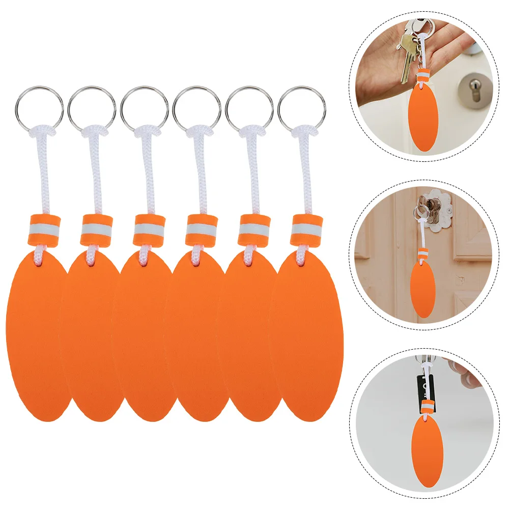 

6pcs Floating Keychains Eva Waterproof Durable Bright Color Easy Carry For Water Sports Rafting Boating Swimming Keychain
