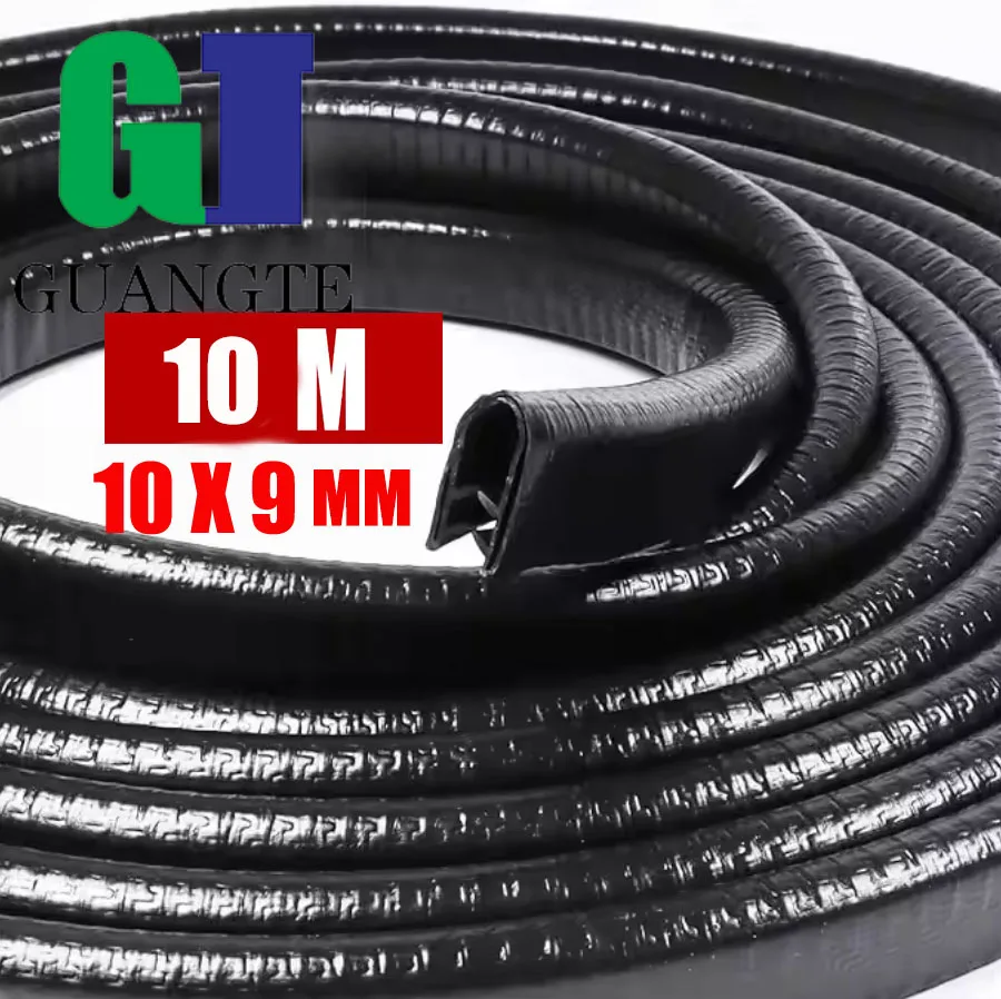 

10M 10*9MM Rubber with Steel U Type Car Door Anti-collision Strips Auto Door Edge Scratch Protector Strip Car Sealing Guard Trim