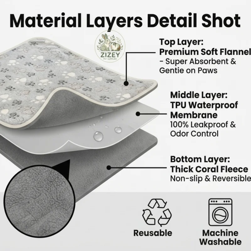 Washable hamster cage mat reusable guinea pig cage liner cat blanket dog blanket (suitable for rats, Totoro, rabbits, cats, dogs view 6