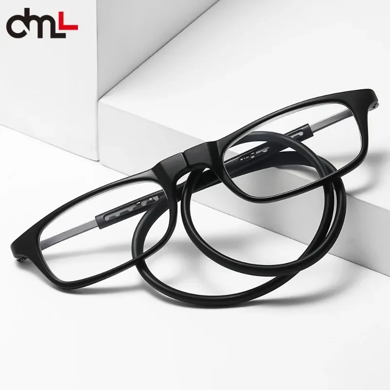 DML Hanging Neck TR90 Men's and Women's Anti-blue Light Portable Ultra-light Computer Glasses Long Narrow Fram Fashionable Item