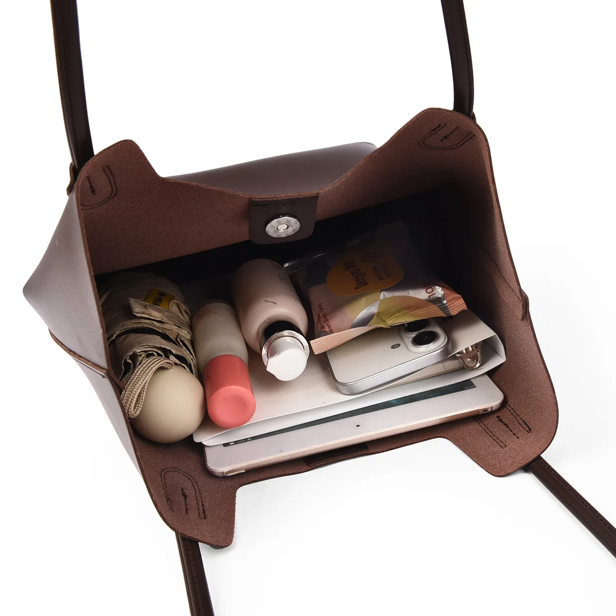 PU Leather Shoulder Bags for Women Messenger Bags Composite Handbags 2 Piece Set Bolsa Female Big Totes for Daily Commute - view 5