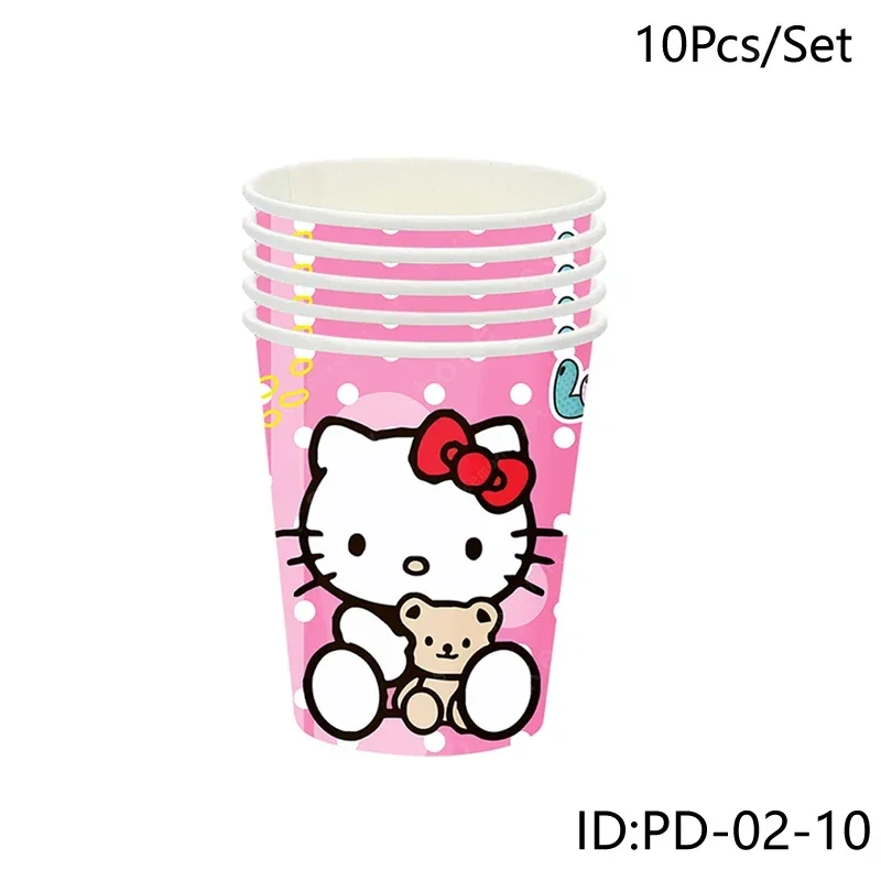 Hello Kitty Birthday Party Decoration Disposable Tableware Cup Plate Tablecloth Napkin Baby Shower Girls Party Supplies