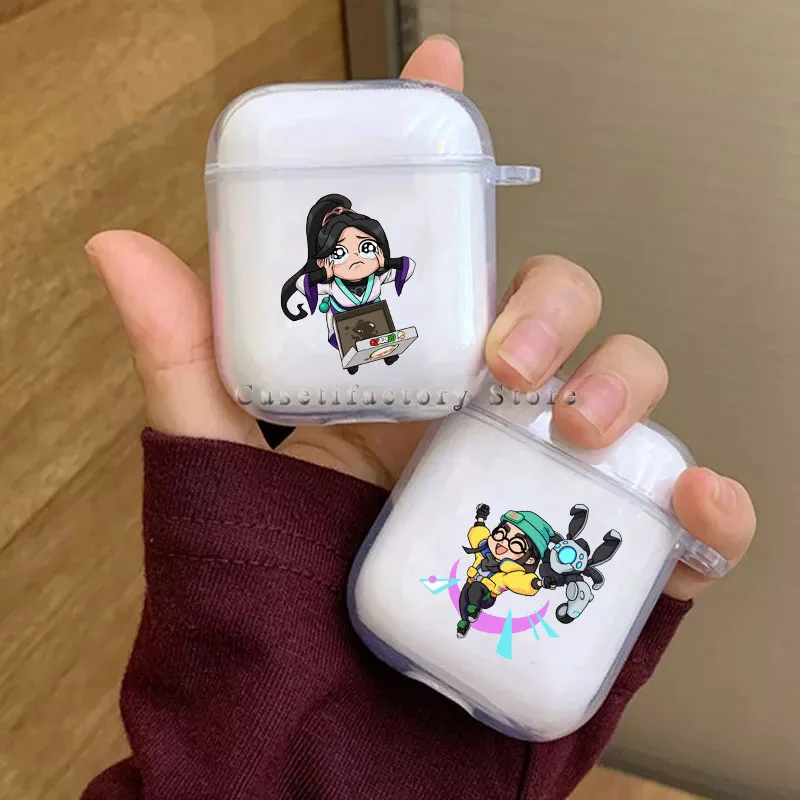 Cute Cartoon Valorant Airpods Case Soft Protector Cover Box for Apple Airpods 1 2 3 ProTransparent AirPods Cases Funda Coque