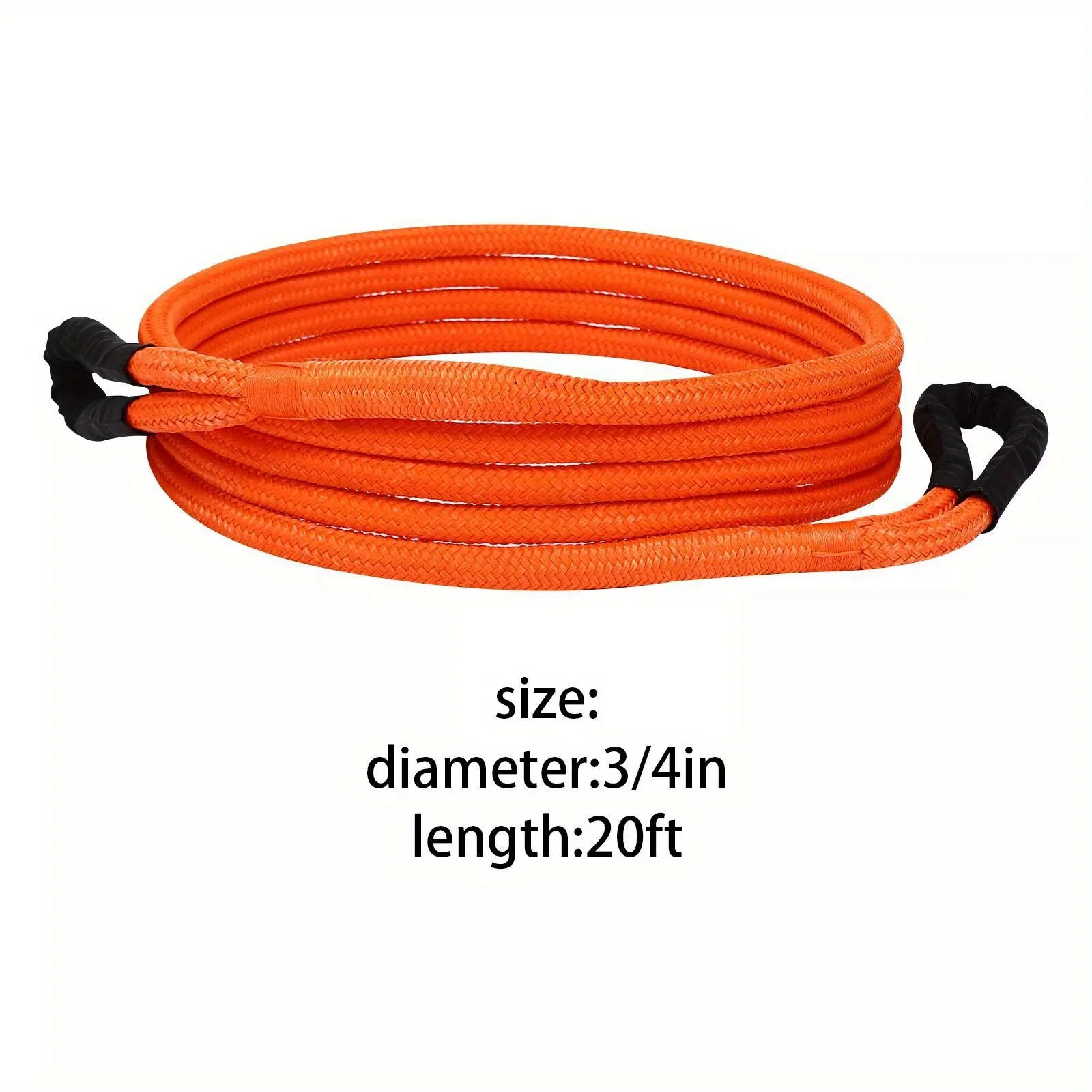 Tow Winch Mounting 20ft Towing Ropes with Soft Shackles Elasticity Recovery Rope Road Recovery Kit