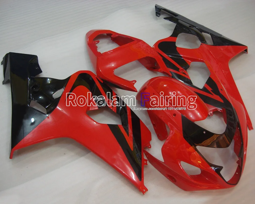 For Suzuki GSXR600 GSXR750 K4 2004 2005 GSX-R600 GSX-R750 04 05 Red Black Sportbike Fairings (Injection molding)