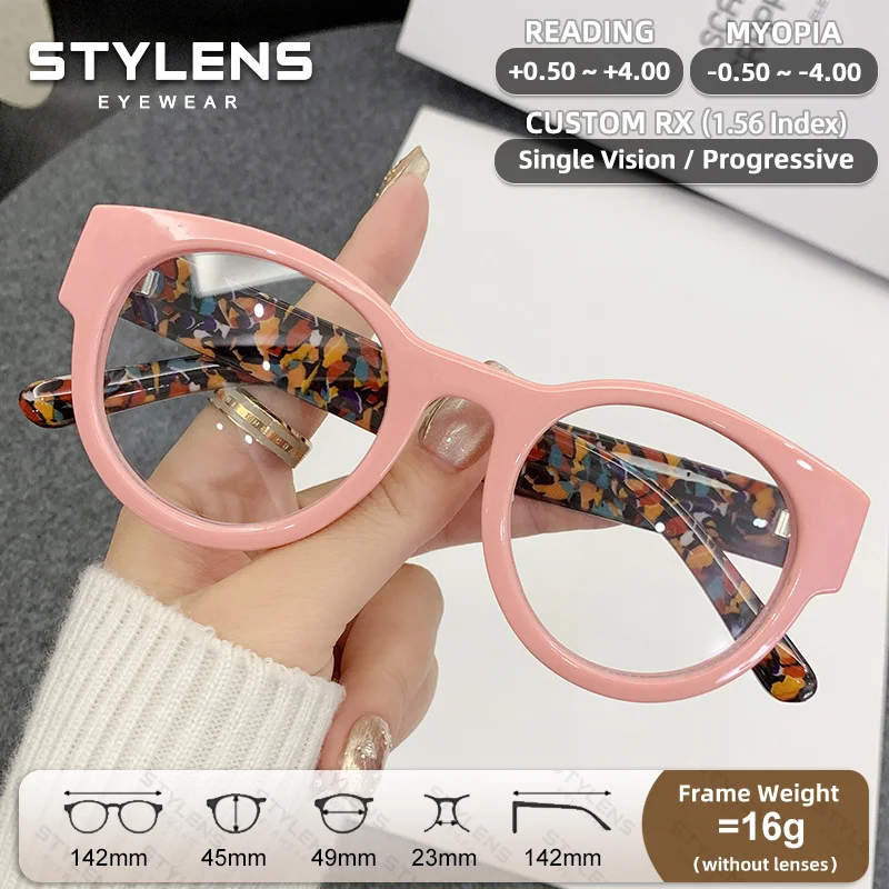 STYLENS STYLENS Classic Round Women Reading Glasses Anti-Reflective Blue Ray Blocking Myopia Customized Progressive Prescription Glasses - Aliexpress Deal