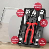 Multi-functional 5-in-1 Pliers Set Interchangeable Plier Heads Wire Stripper Crimping Tools Sheet Metal Shear Versatile Tool Kit