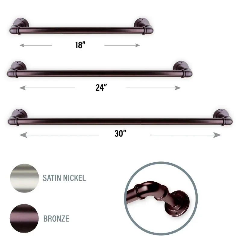 데신 산업용 파이프 디자인 30인치 옷장/천장 봉