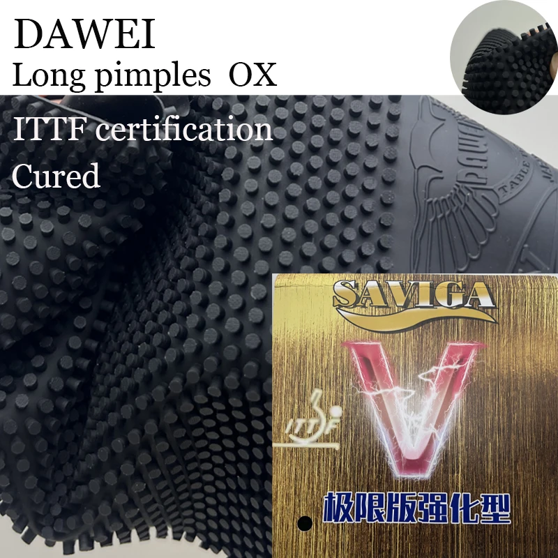

DAWEI SAVIGA V Длинные шипы Накладка для настольного тенниса OX Super Cured PLUS Красная и черная накладка для пинг-понга без губки Схвалено ITTF