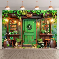 St. Patrick Photography Backdrop Irish Green Shamrock Gold Coin Lucky Pub Background Festival Party Decor Photo Banner Booth