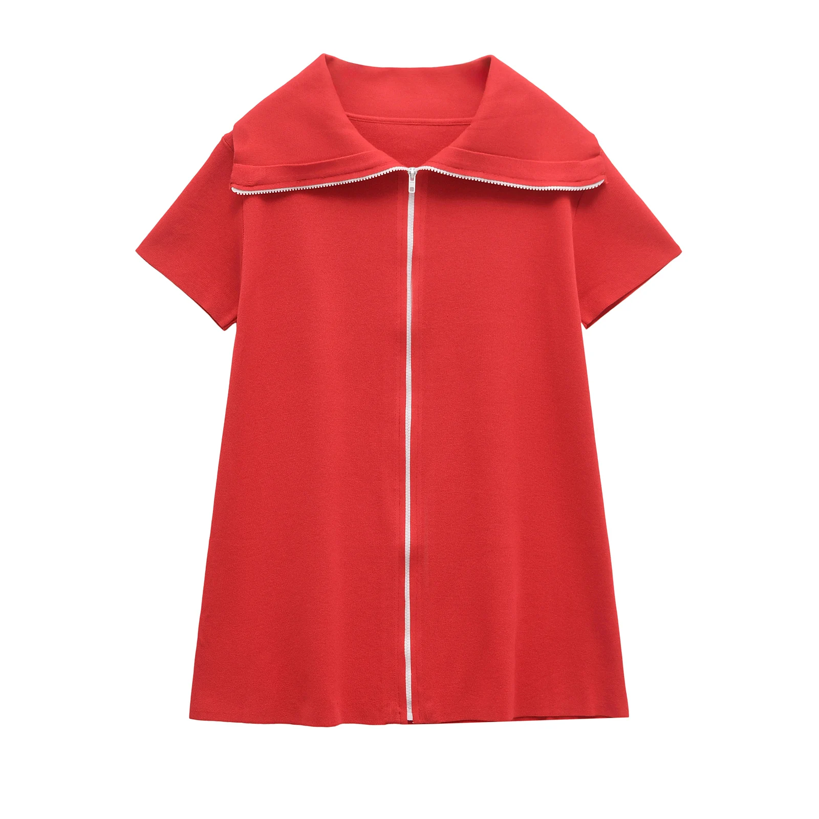 2025 여름 신상품 여성 의류 여름 패션 플랫 니들 심플 라펠 반팔 미니 원피스