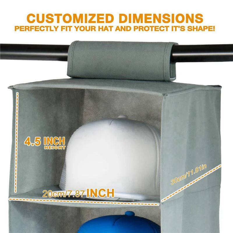 

ABWP-Hat Rack 10 Shelf Hanging Closet Hat Organizer For Hat Storage- Protect Your Caps & Keep Them In Great Condition(4 Pack)