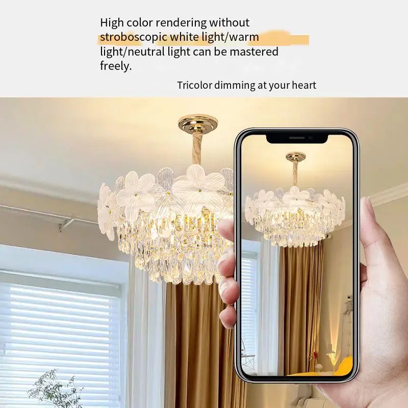 Small Flower Crystal Chandelier Ceiling Ceiling Home Modernlight Fixture Suspension Bedroom