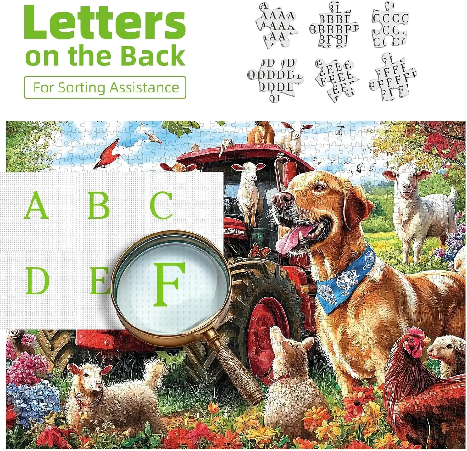 120/300/500/520/1000/1314 Pcs Farm Animals Jigsaw Puzzle Home Bedroom Game Room Decor Adults Kids Family Fun Educational Games