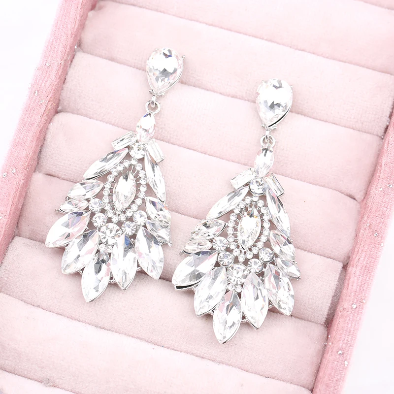 Veyofun Luxury Hyperbole Crystal Drop Earrings Elegant Bridal Earrings for Women Fashion Jewelry New Brinco