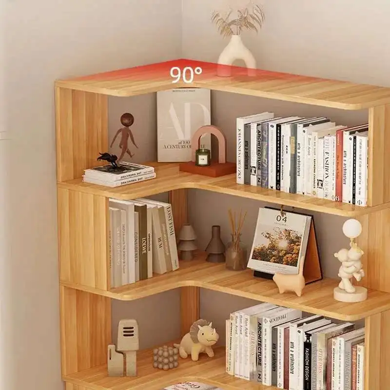 Modern Multi-layer Bookcases for Study Solid Wood Corner Storage Bookcase Light Luxury Simple Household Bookshelf for Library
