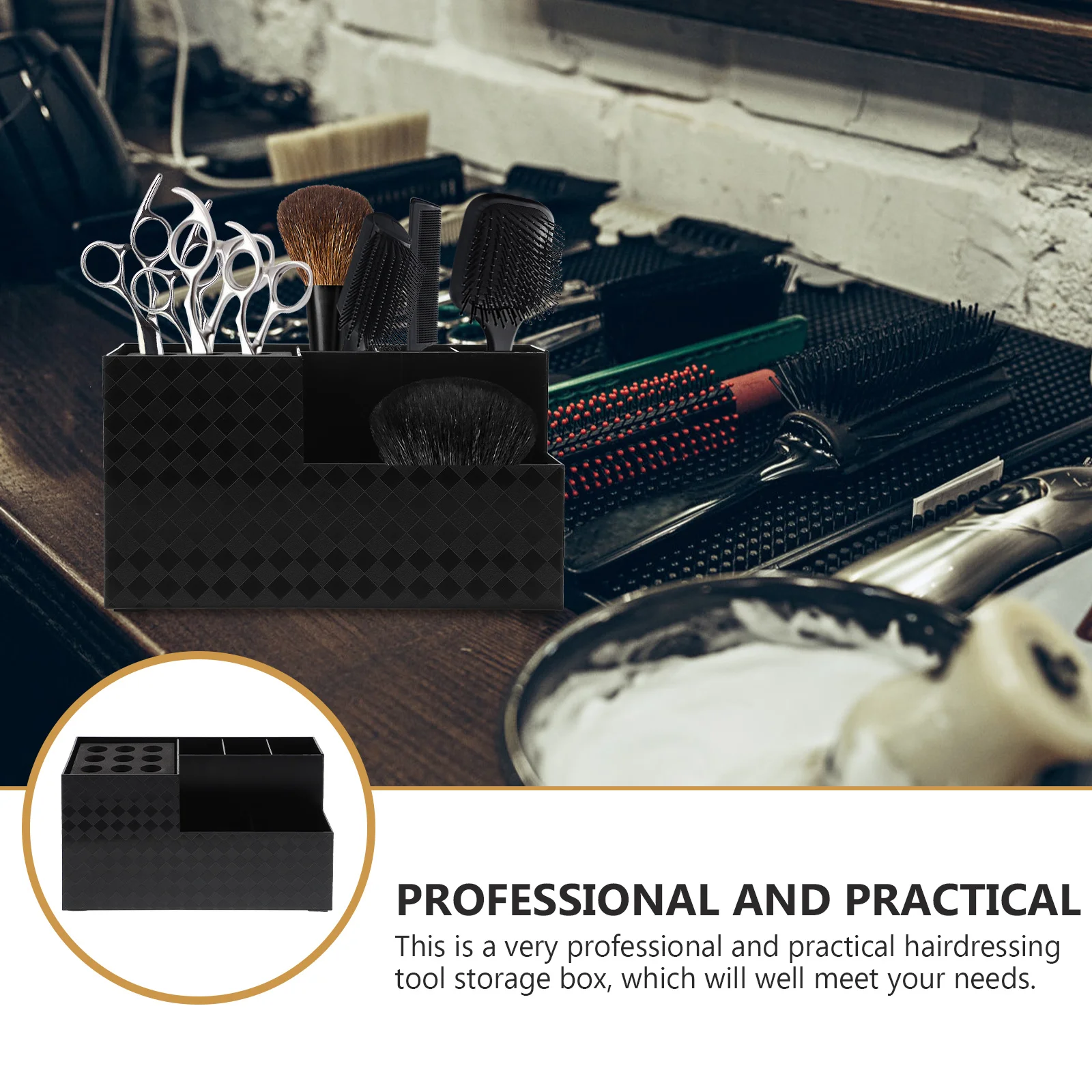 

Hairdressing Tool Storage Box Professional Scissors Holder Portable Salon Hair Tools Organizer Compact Barber Tool Case