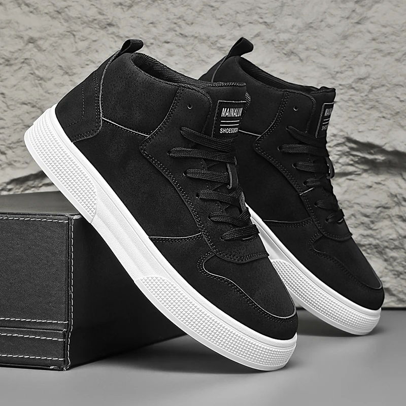 Sneakers, Spring High-Top Skate Shoes for Outdoor Sports, Lace-Up, Large Size, Comfortable and Easy to Wear