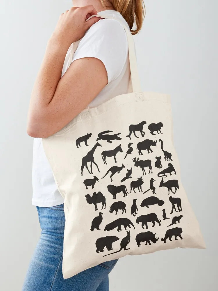 

Exotic Menagerie - black Tote Bag shopping cart bags large tote bag Gift bag personalized tote
