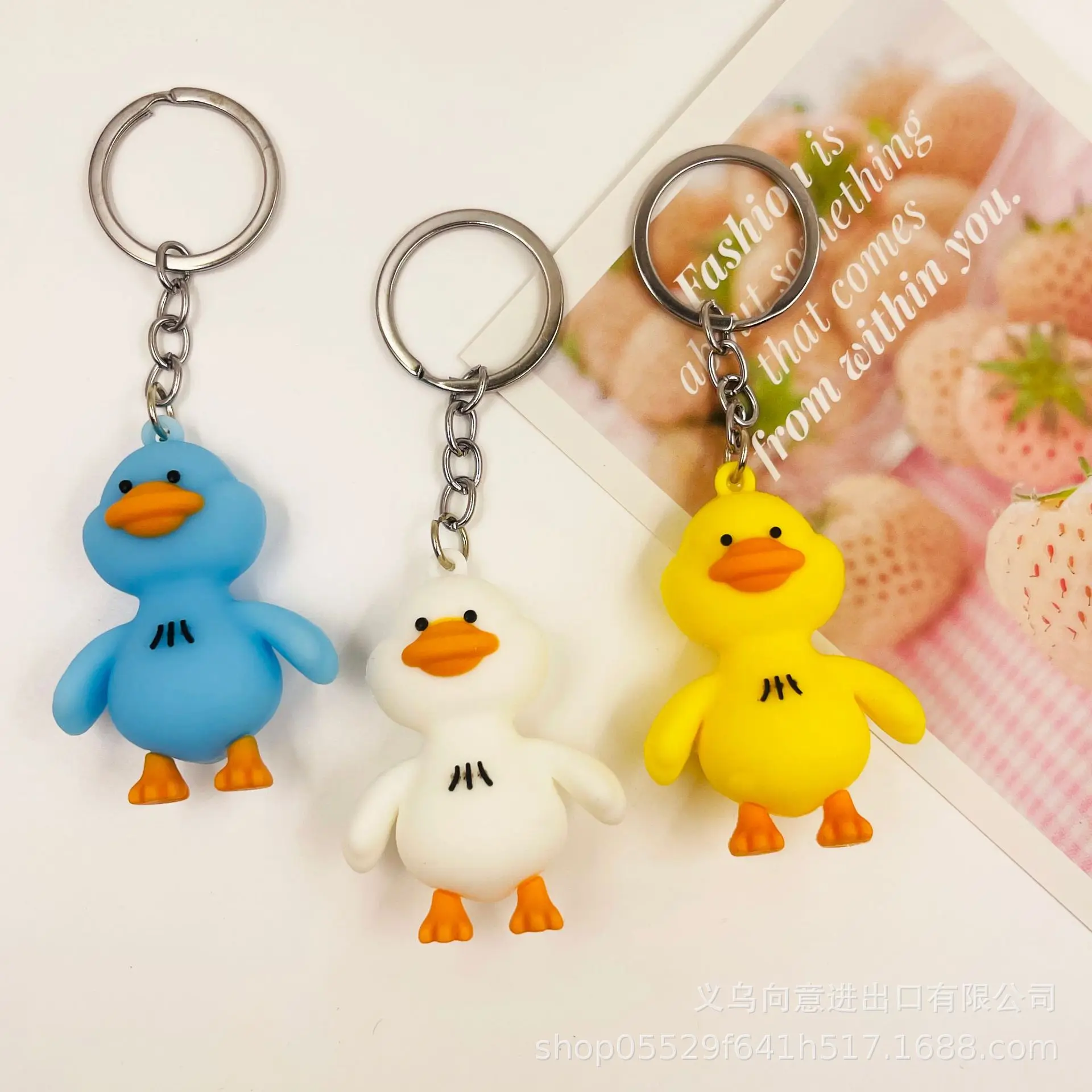 Cartoon Yellow Duck Keychain Free Shipping Creative Gift Action Figure Car Keychain DIY Jewelry