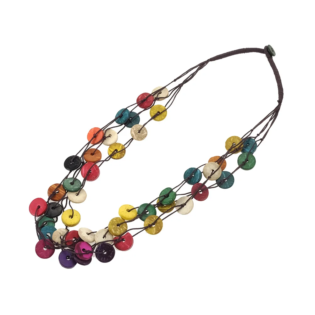 

Colorful Coconut Necklace Retro Vintage Geometry Women Beach Style Jewelry Jewelry Gift Gift Bohemia Accessories