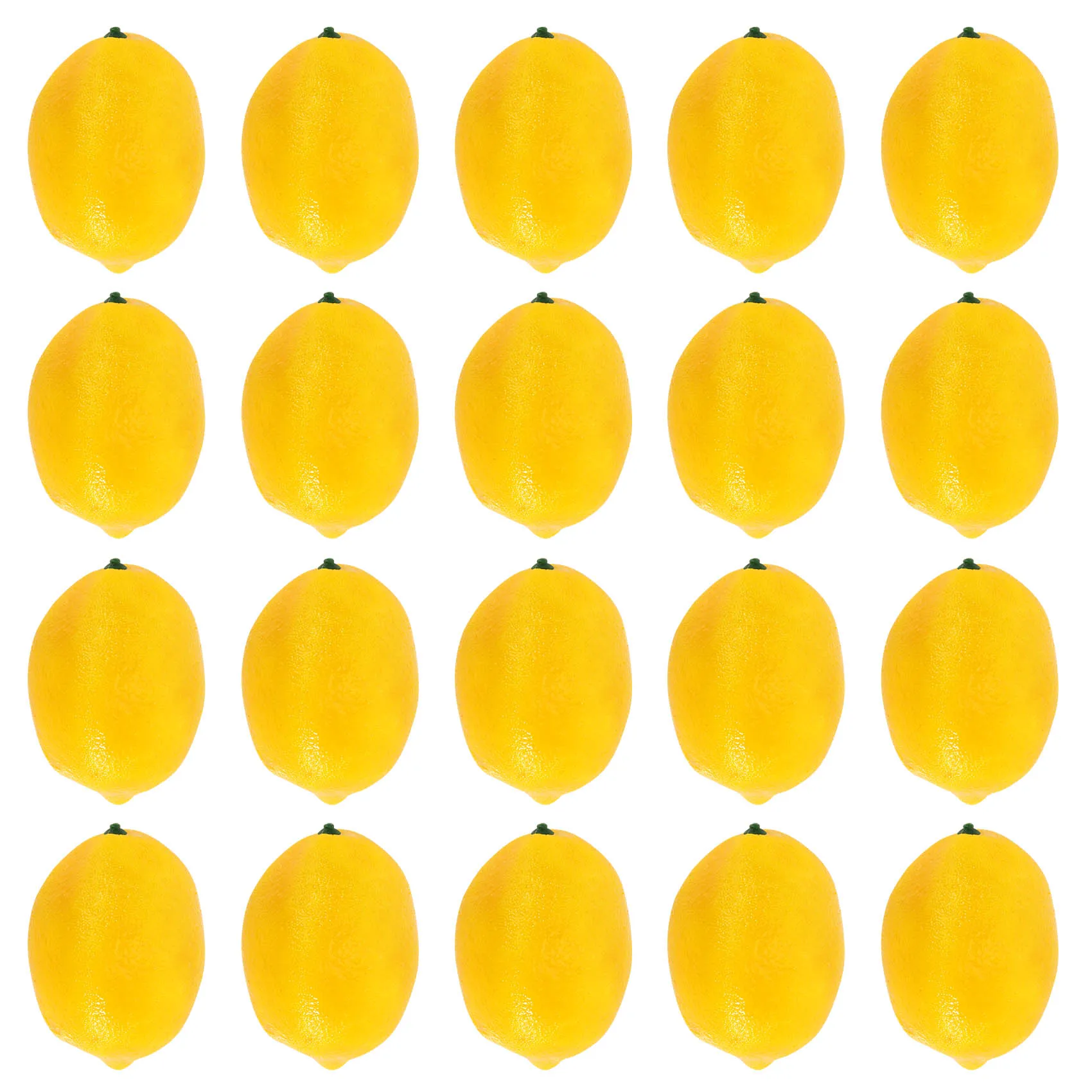 20 Pcs Artificial Lemons Fake Lemons Faux Lemons Fruits in Yellow 3 Inch Long X 2 Inch Wide