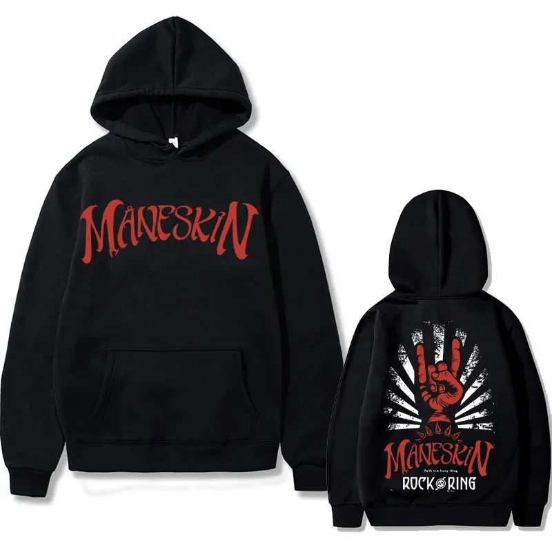 

Maneskin Best Rock Am Ring Print Hoodie Italian Punk Rock Band Hoodies Unisex Casual Streetwear Men Hip Hop Oversized Sweatshirt