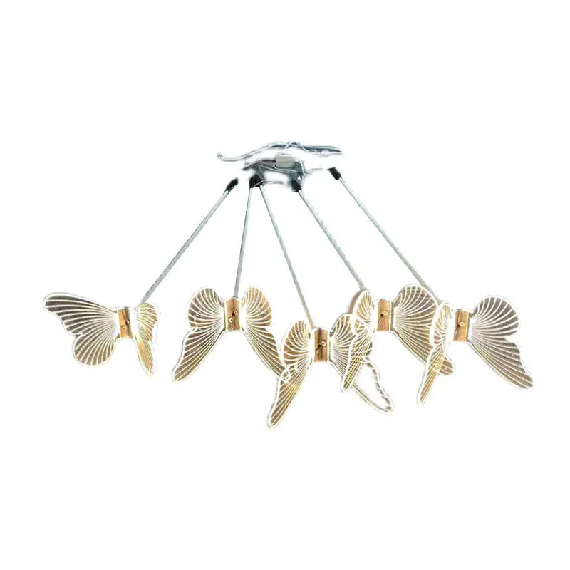 OUTELA Modern Wedding Walkway Elegant Acrylic Butterflies LED Standing Lamp for Romantic Party Light Stands Decoration