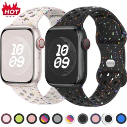 Correa de silicona Original para Apple Watch, pulsera deportiva de 45mm, 44mm, 40mm, 41mm, 38 MM, 42mm, 49mm, serie iWatch 9 SE, 8, 7, 6, 5, 4