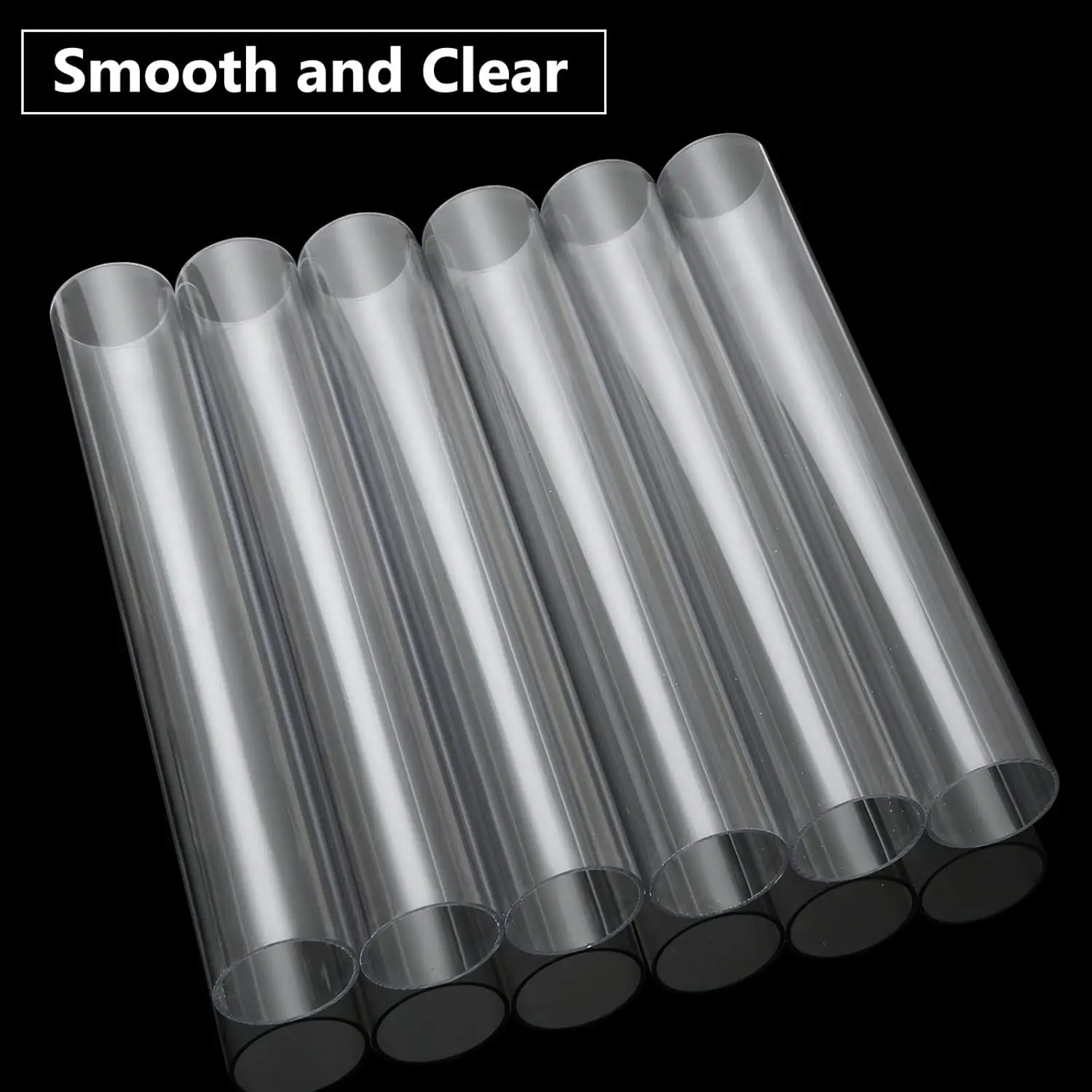 Naxilai クリアポリカーボネートチューブ 6 個、直径 2 インチ (50mm) 丸型 DIY プラスチックチューブ、長さ 13 インチ (328mm) 硬質保管チューブ