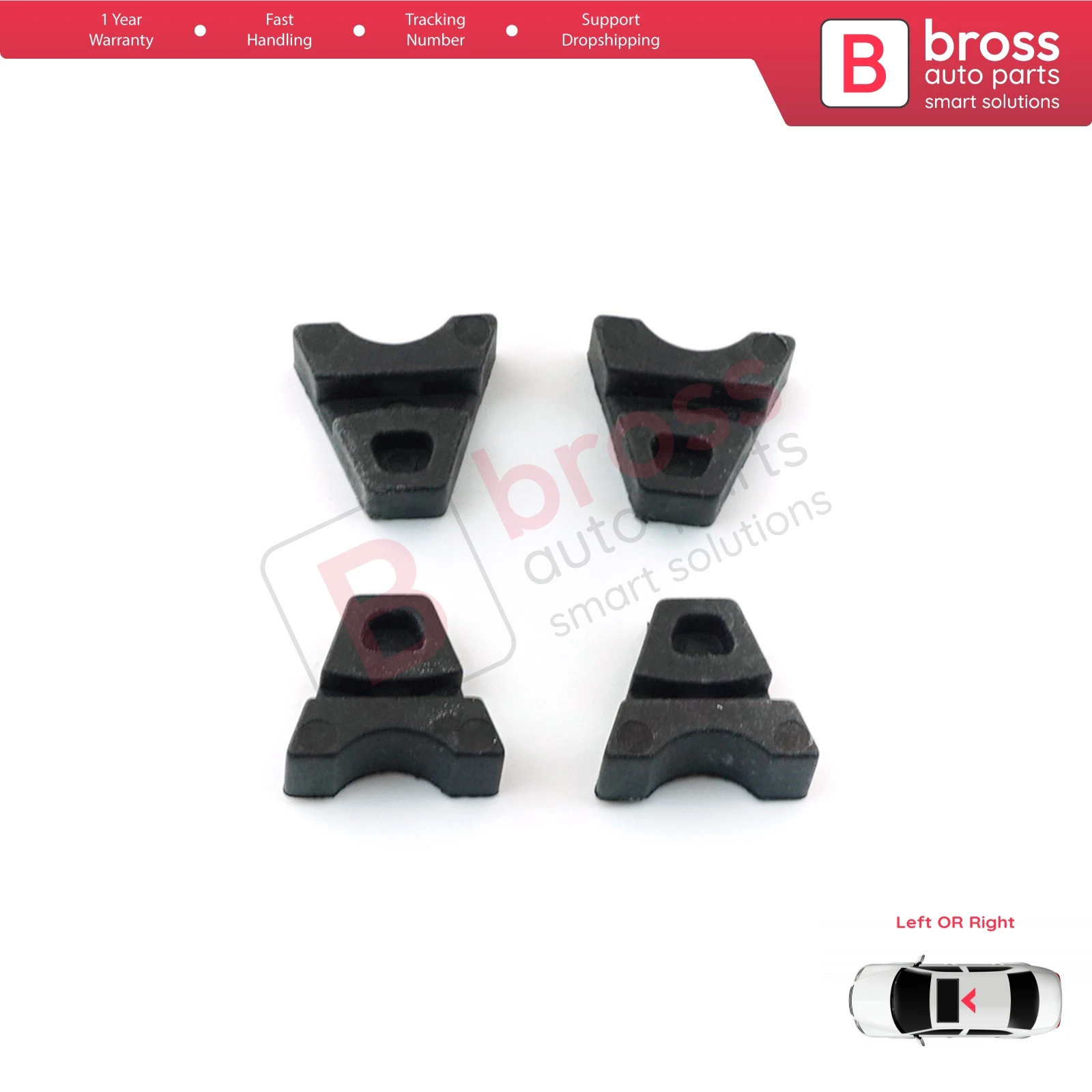 

BSR533-2 4 Pieces Sunroof Rail Frame Glass Slider Guide Repair Bracket for Mercedes CLA A C E Class W176 W177 W205 C207 C117