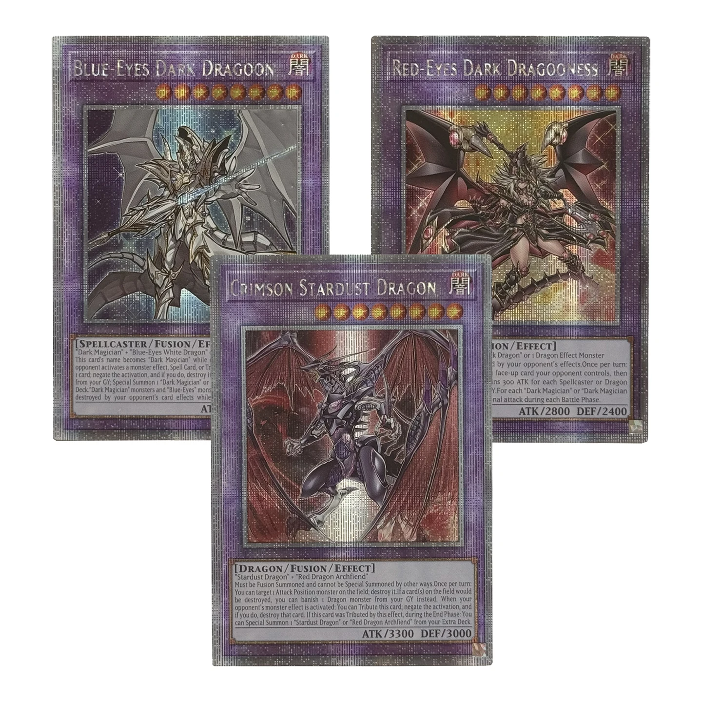

Yu-Gi-Oh! Collection DIY Proxy Cards Blue Eyes Dark Dragoon Red Eyes Dark Dragooness Crimson Stardust Dragon Non-Original Cards