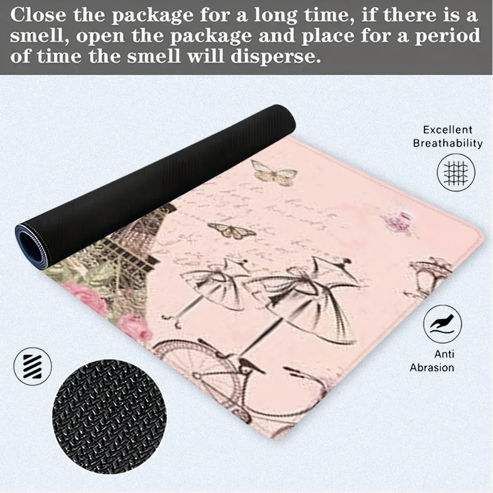 Vintage Tower Mouse Pad Large Gaming Mousepad Offices Accessories Laptop Office Rubber Non-Slip Rubber Stitched Edge Deskpad